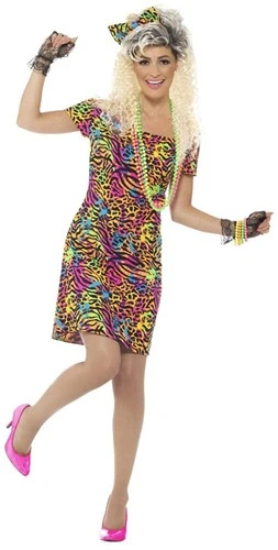Smiffy's 80s Neon Tijger Dames Carnavalskostuum 4 Smiffy's 80s Neon Tijger Dames Carnavalskostuum - Afbeelding 2