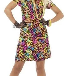 Smiffy's 80s Neon Tijger Dames Carnavalskostuum