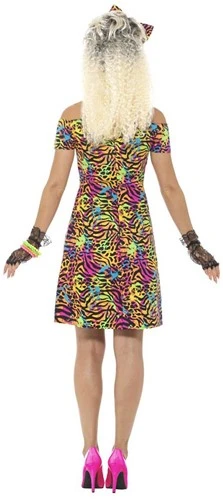 Smiffy's 80s Neon Tijger Dames Carnavalskostuum 5 Smiffy's 80s Neon Tijger Dames Carnavalskostuum - Afbeelding 3