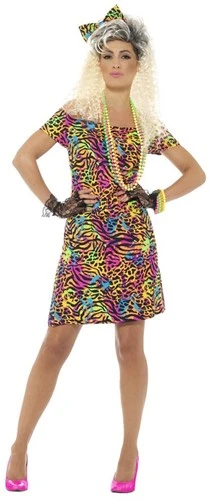 Smiffy's 80s Neon Tijger Dames Carnavalskostuum 3 Smiffy's 80s Neon Tijger Dames Carnavalskostuum