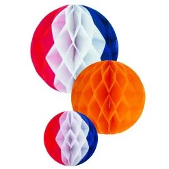 Wij Zijn Holland Honeycomb Pompom 15cm Rond Wit