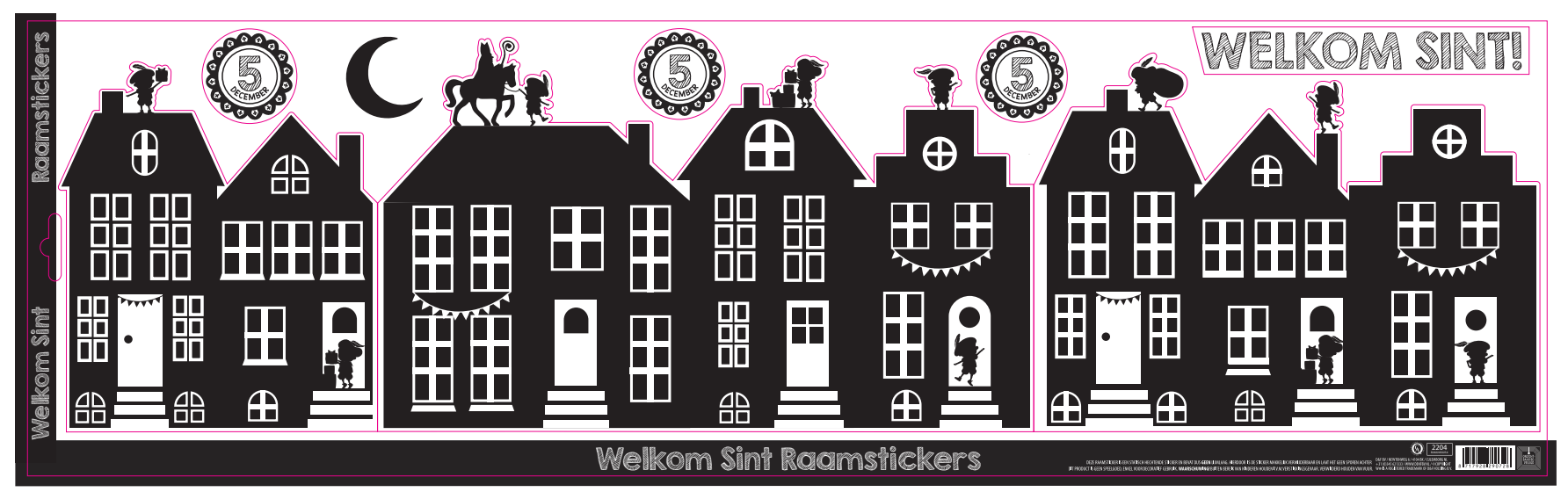 Sint Zwart-wit Letterslinger Welkom Sinterklaas 3 Sint Zwart-wit Letterslinger Welkom Sinterklaas