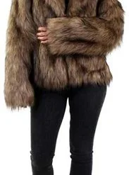 Party Xplosion Bontjas Carnaval Lang Haar Bruin Dames