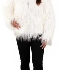 Party Xplosion Bontjas Carnaval Lang Haar Wit Met Licht Dames