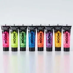 Moon Creations Chunky Glitter Gels Neon Geel Groen Paars -Lynn Dame chunky glitter gels neon geel groen paars 2