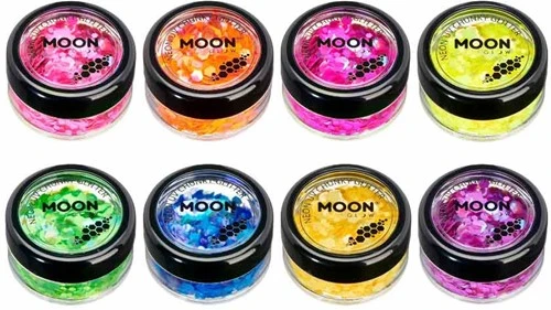 Moon Creations Chunky Glitter Neon UV Geel 4 Moon Creations Chunky Glitter Neon UV Geel - Afbeelding 2