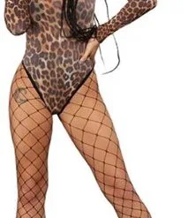 Fever Cheetah High Rise Long Sleeve Bodysuit