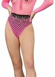 Fever Long Sleeve Zipped Roze Bodysuit