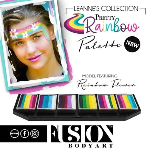 FUSION BODY ART Fusion Splitcake Schmink Leannes Rainbow Flower 30 Gram 4 FUSION BODY ART Fusion Splitcake Schmink Leannes Rainbow Flower 30 Gram - Afbeelding 2
