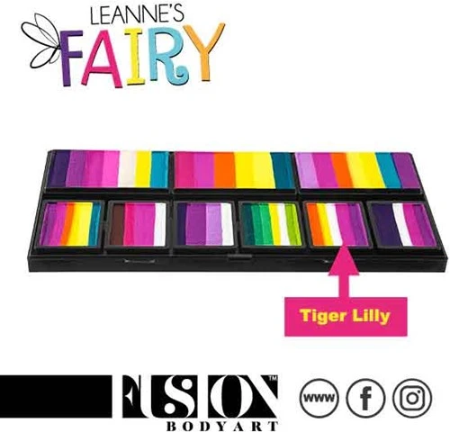 FUSION BODY ART Fusion Splitcake Schmink Leannes Tiger Lilly 30 Gram 4 FUSION BODY ART Fusion Splitcake Schmink Leannes Tiger Lilly 30 Gram - Afbeelding 2