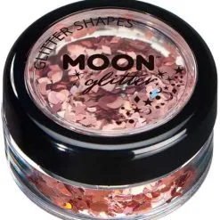 Moon Creations Glitter Shapes Holographic Rose Goud