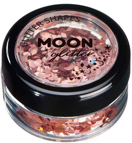 Moon Creations Glitter Shapes Holographic Rose Goud 3 Moon Creations Glitter Shapes Holographic Rose Goud