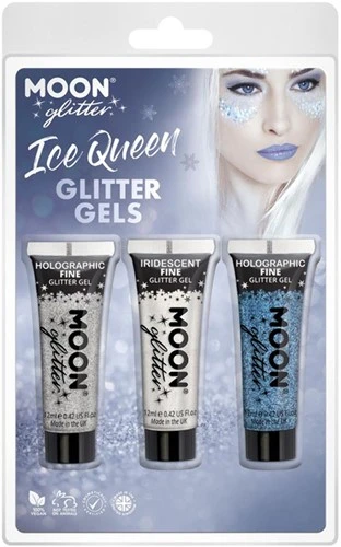 Moon Creations Ice Queen Glitter Gels Zilver Wit Turquoise 3 Moon Creations Ice Queen Glitter Gels Zilver Wit Turquoise