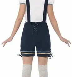 Smiffy's Oktoberfest Deluxe Lederhosen Dameskostuum -Lynn Dame oktoberfest deluxe lederhosen dameskostuum 3