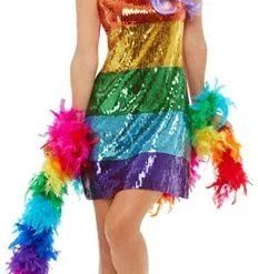 Lynn Dame -Lynn Dame regenboog dames glitterjurk 2