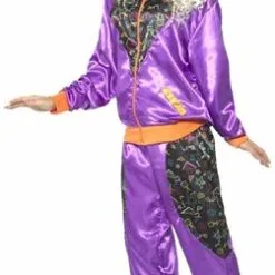 Smiffy's Retro Fout Trainingspak Dames Paars
